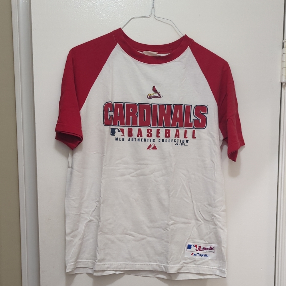 Majestic Red and White Cardinals Baseball Tee